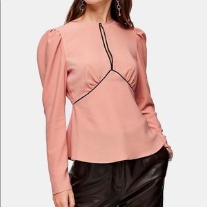 Topshop AUSTIN plain pink blouse
